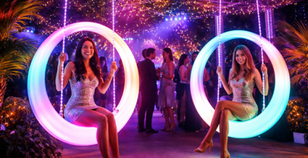 Balanço de LED: experiência interativa e impacto visual para eventos