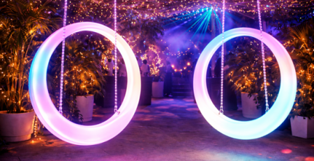 Locação de balanço de LED: como escolher, vantagens e cuidados para seu evento